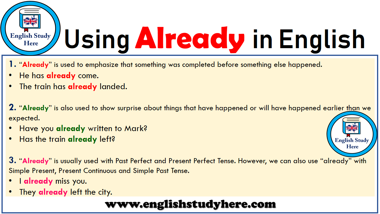 Using Already in English - Learn How to Use 'Already' Correctly Using Already in English - Learn How to Use 'Already' Correctly